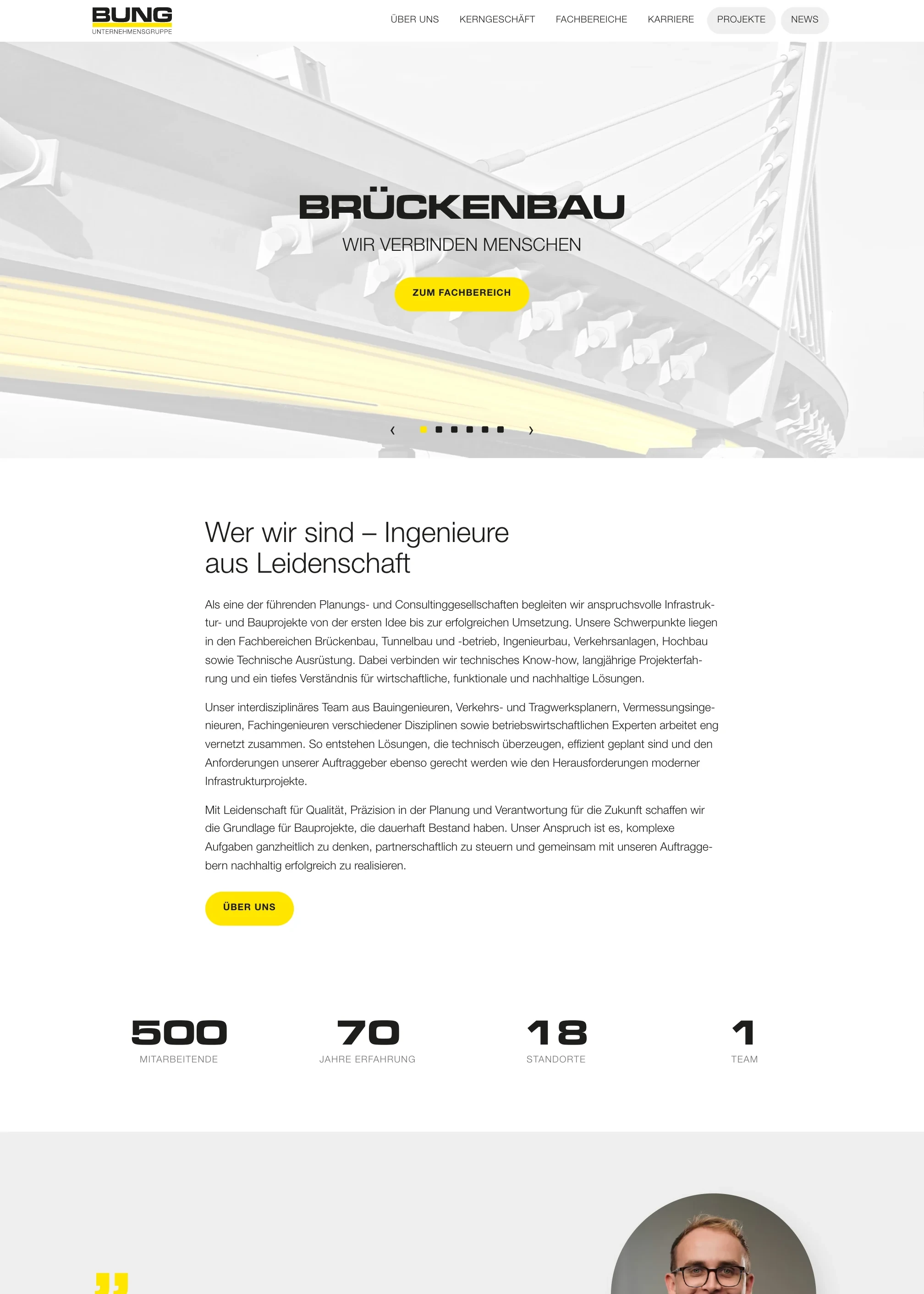 Startseite der Website BUNG Gruppe (bung-gruppe.de)