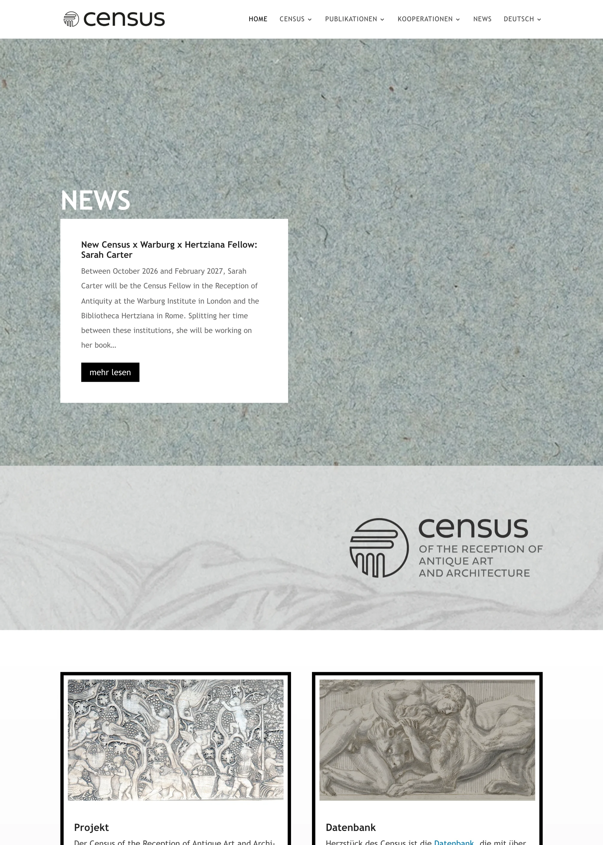 Startseite der Website Census (census.de)