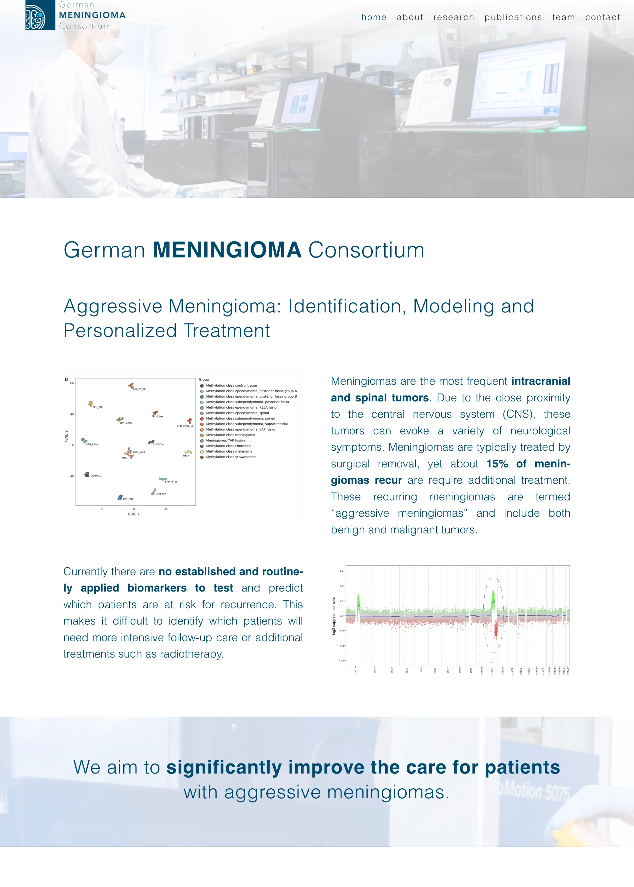 Startseite der Website Meningioma (german-meningioma-consortium.com)